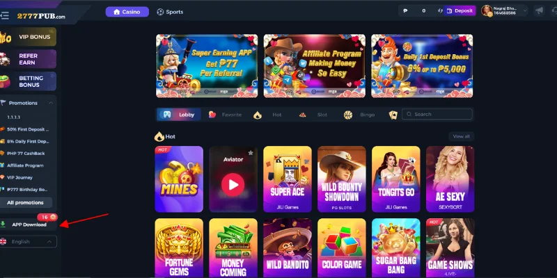 Select Download icon and click